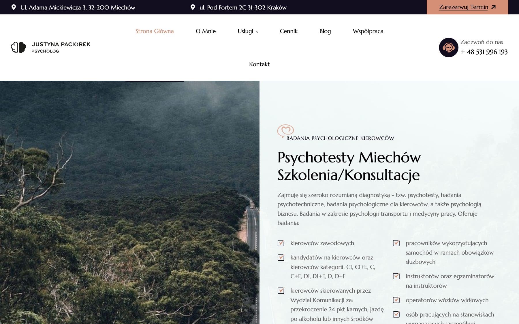 Psycholog Paciorek, strona internetowa gabinetu psychologicznego