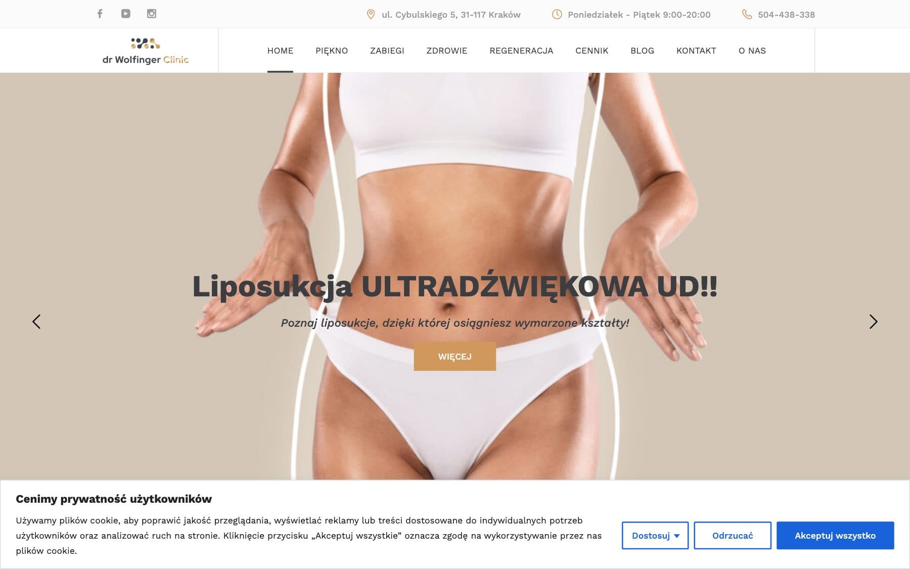Dr Wolfinger Clinic, realizacja strony internetowej